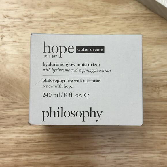 Philosophy Hope In A Jar Water Cream Hyaluronic Glow Moisturizer 8oz. NEW IN BOX